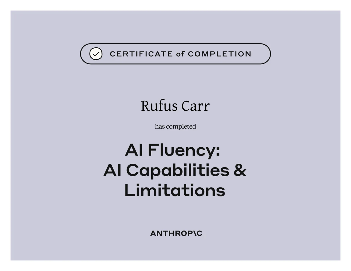 AI Capabilities and Limitations certificate
