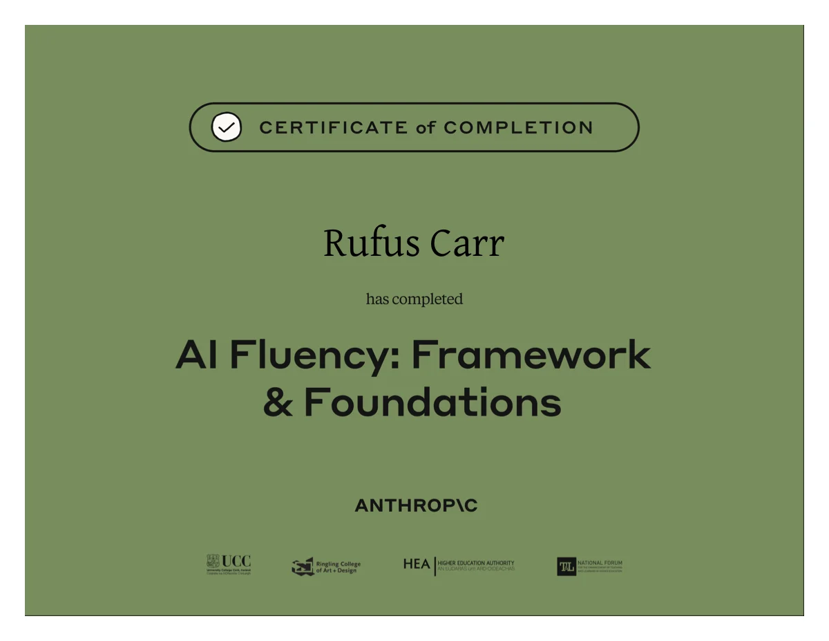 AI Fluency: Framework and Foundations certificate